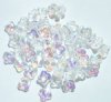 50 4x8mm Transparent Crystal AB Flower Cap Beads